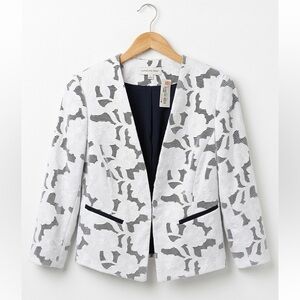 Katherine Kelly Black and White Floral Blazer NWT